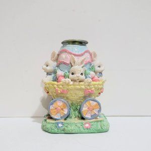 Vintage HERMITAGE POTTERY Easter Bunny Egg Candle Holder